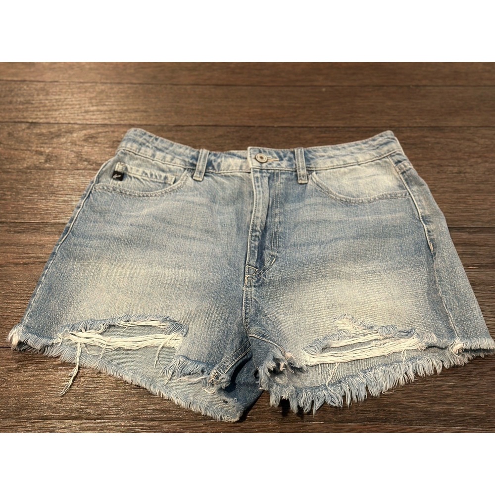 KanCan High waisted Cut off denim jean shorts size 9 28 distressed cotton